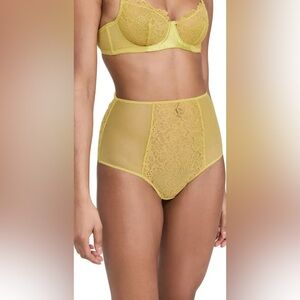 Journelle Citron Yellow Lexi Lace High-Waist Bikini Panty NWT